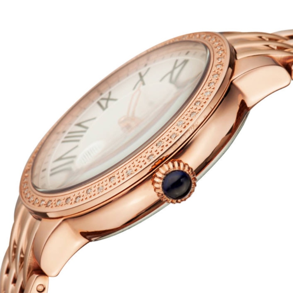 Rose Gold Real Diamond Bezel Watch GV2 BY GEVRIL - Picture 7 of 16